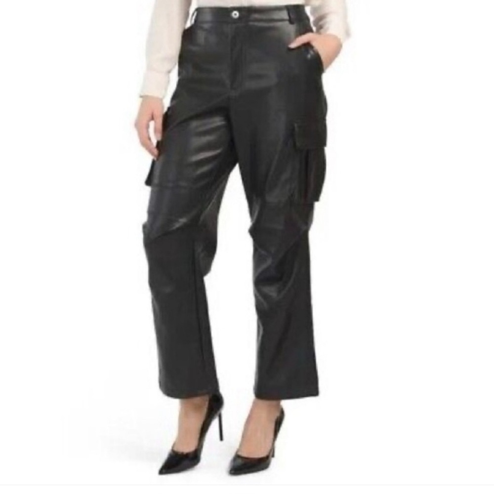 7 for all mankind faux leather pants Large Green